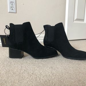 faux suede pointed toe booties